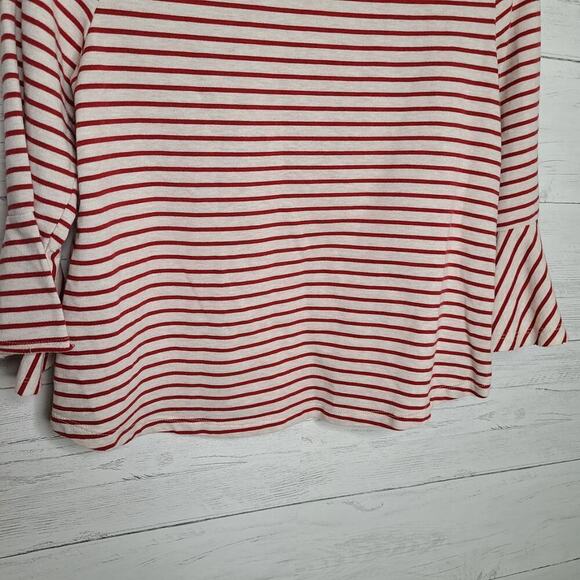 Anthropologie Red Celine Striped Top Size Medium - Picture 8 of 12